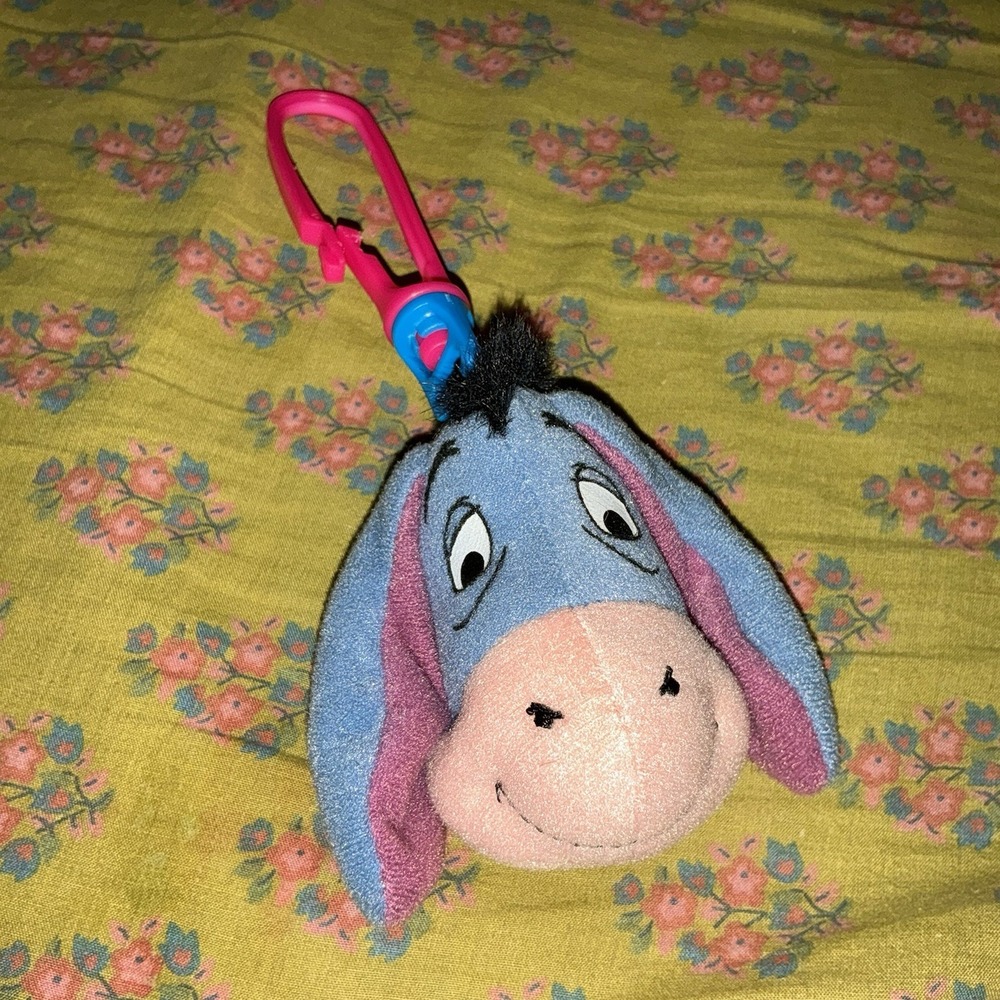 Eeyore Plush Head Keychain Disney's Winnie The Pooh Toy Collectible‎ 3"